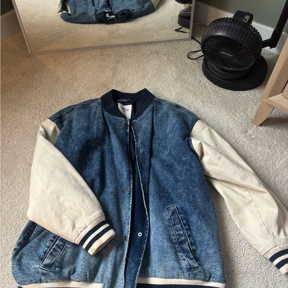 Denim and Cream Varsity Jacket
